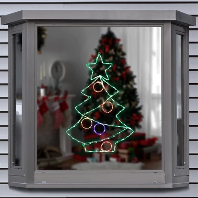 Northlight 28" LED Lighted Christmas Tree With Ornaments Window Silhouette 7 Northlight 28" LED Lighted Christmas Tree With Ornaments Window Silhouette - Image 5
