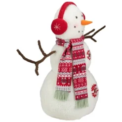 Northlight Plush Snowman With Button Snowflakes And Earmuffs Christmas Decoration - 21.5" - -Northlight GUEST 01dba3b1 ae2e 4d58 a5e8 2f733b1ec3c8