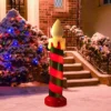 Northlight Lighted Striped Candle Blow Mold Outdoor Christmas Decoration - 40"