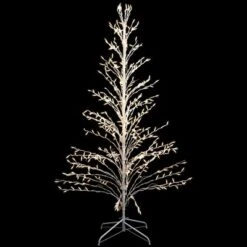 Northlight 6' Prelit Artificial Christmas Tree White Lighted Cascade Twig Outdoor Decoration - Clear Lights