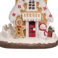 Northlight Snowy Gingerbread Peppermint House With Snowman Christmas Decoration - 11" -Northlight GUEST 0454a9c7 6c6d 4827 b1d0 ea72cb54a6a3
