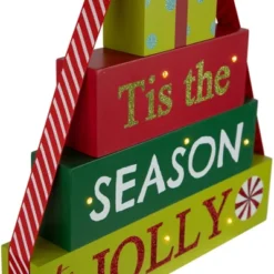 Northlight Lighted "Tis The Season To Be Jolly" Christmas Decoration - 11.75" -Northlight GUEST 045f1d92 92d5 4c69 a5e1 c1100b2ab613