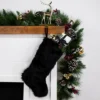 Northlight Sable Faux Fur Christmas Stocking With Pom Poms - 20.5" - Black -Northlight GUEST 0526cecf 5b89 4802 a4b6 adc7e937e3f8