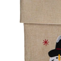 Northlight 19" Burlap Standing Snowman With A Tree And Snowflakes Christmas Stocking -Northlight GUEST 060679bb b2ab 4a08 9396 16aa6165df12