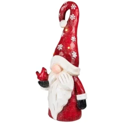 Northlight Gnome In Lighted Hat Holding Cardinal Christmas Decoration - 20" - LED Warm White Lights -Northlight GUEST 06473b6d bb94 489b a699 e404058c3c16