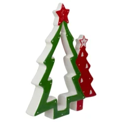 Northlight 9" Green And Red Ceramic Christmas Tree Tabletop Decoration -Northlight GUEST 08e6714f 4bf2 41d6 9cf6 b27ab442ac46