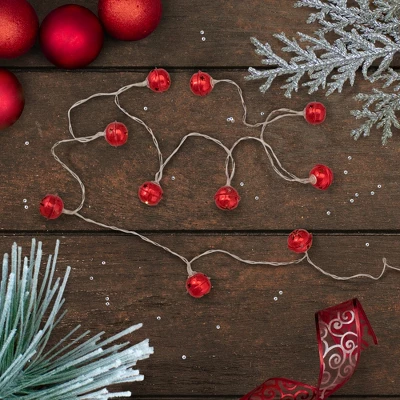 Northlight 10-Count LED Red Christmas Bells Fairy Lights, 5.5ft, Clear Wire 3 Northlight 10-Count LED Red Christmas Bells Fairy Lights, 5.5ft, Clear Wire