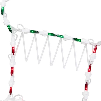 Northlight Lighted Stocking Silhouette Window Christmas Decoration - 18" - Red And Green 7 Northlight Lighted Stocking Silhouette Window Christmas Decoration - 18" - Red And Green - Image 5