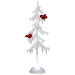 Northlight LED Lighted Acrylic Icicle Tree With Cardinals Christmas Decoration - 14" -Northlight GUEST 0f83b288 ae00 4d00 9f0b e0cf7ee523a0