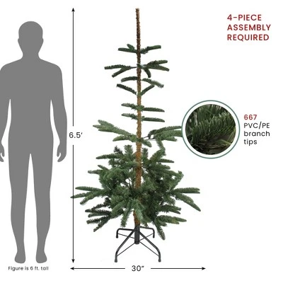 Northlight Real Touch™️ Slim Nordmann Fir Layered Artificial Christmas Tree - 6.5' - Unlit 5 Northlight Real Touch™️ Slim Nordmann Fir Layered Artificial Christmas Tree - 6.5' - Unlit - Image 3