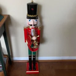 Northlight 36" Red And Green Christmas Nutcracker Soldier With Horn -Northlight GUEST 1293009e ccc4 40da 9f65 e0c7c7f99401