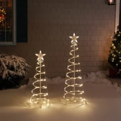 Northlight LED Lighted Spiral Outdoor Christmas Trees - 3' And 4' - Warm White Lights - Set Of 2 -Northlight GUEST 13244132 7290 47ad 9f82 8297b972485b