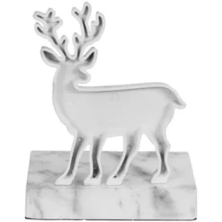Northlight Marbled Standing Deer Christmas Stocking Holder - 7.5" - White And Black -Northlight GUEST 1328ee4e 6cbd 4c49 bd2a 4073f1b0e909