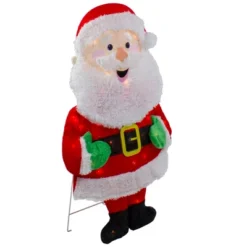 Northlight Lighted 2D Chenille Santa Outdoor Christmas Decoration - 32" - Warm White Lights -Northlight GUEST 133a3064 cf12 4f5b a6d4 4ee853bfeb41