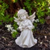 Northlight 6.5" Angel Girl Holding Flower Outdoor Garden Statue -Northlight GUEST 143971ba 81b5 4660 a171 5e1b7eaa5b9e