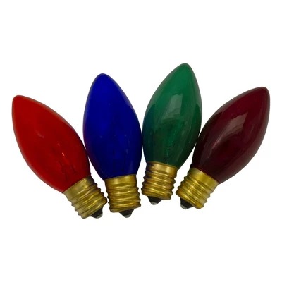 Northlight Pack Of 4 Multi-Colored C9 Transparent Christmas Replacement Bulbs 4 Northlight Pack Of 4 Multi-Colored C9 Transparent Christmas Replacement Bulbs - Image 2