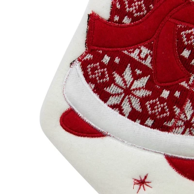 Northlight 17" White And Red "Welcome" Snowman Embroidered Christmas Stocking 6 Northlight 17" White And Red "Welcome" Snowman Embroidered Christmas Stocking - Image 4