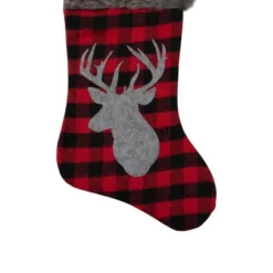 Northlight 20.5" Red And Black Buffalo Plaid Reindeer Christmas Stocking -Northlight GUEST 179b7cc7 2f63 45e7 8c00 83309a1c6c89