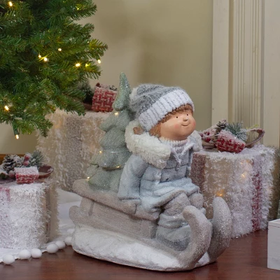 Northlight Lighted Girl On A Sled With Tree Christmas Decoration - 15" - Warm White Lights 3 Northlight Lighted Girl On A Sled With Tree Christmas Decoration - 15" - Warm White Lights