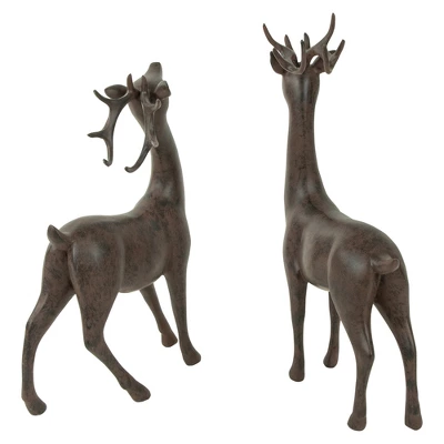 Northlight Standing Deer Christmas Decorations - 14" - Brown - Set Of 2 5 Northlight Standing Deer Christmas Decorations - 14" - Brown - Set Of 2 - Image 3