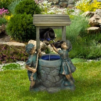 Northlight 35" LED Boy And Girl At A Wishing Well Water Fountain 3 Northlight 35" LED Boy And Girl At A Wishing Well Water Fountain