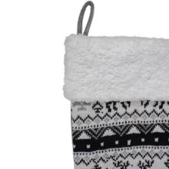 Northlight 21" Black, Gray And White Rustic Lodge Knit Christmas Stocking With High Pile Fleece Cuff 7 Northlight 21" Black, Gray And White Rustic Lodge Knit Christmas Stocking With High Pile Fleece Cuff -Northlight GUEST 1ca784df e386 4656 9c53 291623230369