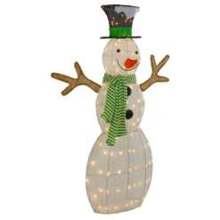 Northlight 43" LED Lighted Snowman With Top Hat And Green Scarf Outdoor Christmas Decoration -Northlight GUEST 1d51cccc 24d5 430b adf2 4331170e472d