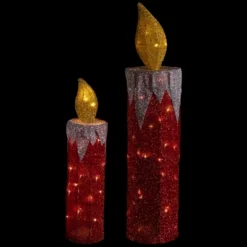 Northlight LED Lighted Candles Outdoor Christmas Decorations - 22.75" - Red - Set Of 2 -Northlight GUEST 1ddd746f 9b99 423d b751 df269f866da7