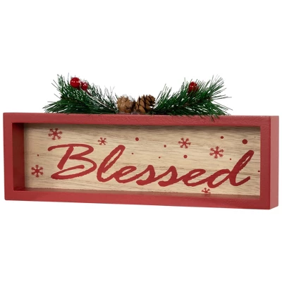 Northlight Framed "Blessed" Wooden Christmas Decoration - 9.75" 4 Northlight Framed "Blessed" Wooden Christmas Decoration - 9.75" - Image 2