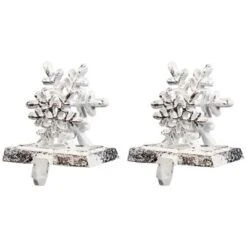 Northlight Double Snowflake Christmas Stocking Holders - 4.75" - Silver - Set Of 2 11 Northlight Double Snowflake Christmas Stocking Holders - 4.75" - Silver - Set Of 2 -Northlight GUEST 1f5c267b d1cc 4114 afa3 48faf2e2723d