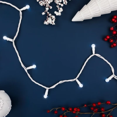 Northlight LED G12 Berry Christmas Lights - Pure White - 16' White Wire - 50 Ct 4 Northlight LED G12 Berry Christmas Lights - Pure White - 16' White Wire - 50 Ct - Image 2