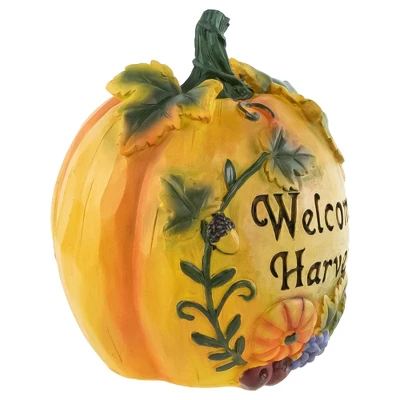 Northlight 7" Orange "Welcome Harvest" Pumpkin Fall Tabletop Decoration 7 Northlight 7" Orange "Welcome Harvest" Pumpkin Fall Tabletop Decoration - Image 5