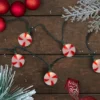 Northlight 10-Count Peppermint Shaped Christmas Light Set, 6ft Green Wire