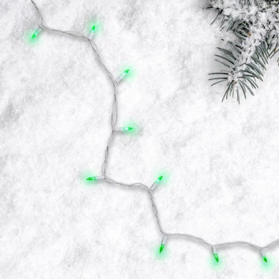 Northlight LED Mini Christmas Lights - Green - 16.25' White Wire - 50ct 3 Northlight LED Mini Christmas Lights - Green - 16.25' White Wire - 50ct