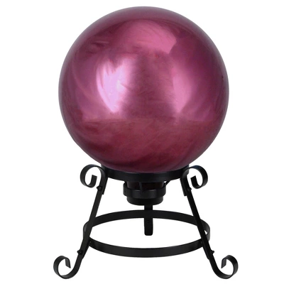 Northlight 10" Mirrored Burgundy Outdoor Patio Garden Gazing Ball 3 Northlight 10" Mirrored Burgundy Outdoor Patio Garden Gazing Ball