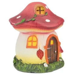Northlight 6.25" Red Mushroom House Outdoor Garden Statue -Northlight GUEST 2475d811 17dc 469f 87a2 a59a4b411c8d