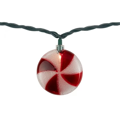 Northlight 10 Count Peppermint Candy Christmas Light Set, 6ft Green Wire 7 Northlight 10 Count Peppermint Candy Christmas Light Set, 6ft Green Wire - Image 5