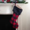 Northlight 21.5" Red And Black Plaid With Dots And Faux Fur Cuff Christmas Stocking -Northlight GUEST 25f4a44e 573e 4e1d 85f5 738c2c920a5d