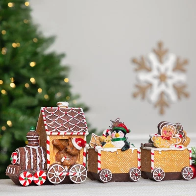 Northlight Gingerbread Candy Cane Train With Gingerbread Man Christmas Decoration - 5.5" 3 Northlight Gingerbread Candy Cane Train With Gingerbread Man Christmas Decoration - 5.5"