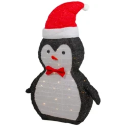 Northlight 28" LED Lighted Tinsel Penguin In Santa Hat Outdoor Christmas Decoration -Northlight GUEST 2648e18a d9db 4344 9eff 1a4dbe50f7ab