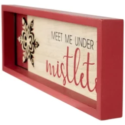 Northlight Framed "Meet Me Under The Mistletoe" Christmas Wall Decoration - 11.75" - Red -Northlight GUEST 26a7983d b6b7 4ed1 aa8a 6a366f45b2bb