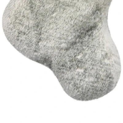 Northlight Silver Fox Faux Fur Christmas Stocking With Pom Poms - 20.5" 5 Northlight Silver Fox Faux Fur Christmas Stocking With Pom Poms - 20.5" - Image 3