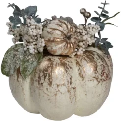 Northlight 9" White And Gold Pumpkins Fall Harvest Arrangement -Northlight GUEST 279038b7 a020 42a8 bf3f c5531f3da83d