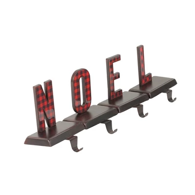 Northlight Buffalo Plaid "NOEL" Christmas Stocking Holder - 6" - Red And Black - Set Of 4 3 Northlight Buffalo Plaid "NOEL" Christmas Stocking Holder - 6" - Red And Black - Set Of 4