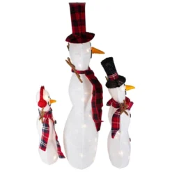 Northlight Lighted Tinsel Snowmen Family Christmas Outdoor Decorations - Clear Lights - Set Of 3 9 Northlight Lighted Tinsel Snowmen Family Christmas Outdoor Decorations - Clear Lights - Set Of 3 -Northlight GUEST 285dbccb be73 4084 99b1 908c35914ecc