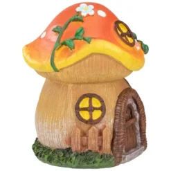 Northlight 6.25" Orange Mushroom House Outdoor Garden Statue -Northlight GUEST 288053f9 6c17 4f07 8462 6ea74d1ff9e5