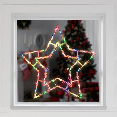 Northlight Lighted Star Christmas Window Silhouette Decoration - 16" - Multicolor Lights 4 Northlight Lighted Star Christmas Window Silhouette Decoration - 16" - Multicolor Lights - Image 2