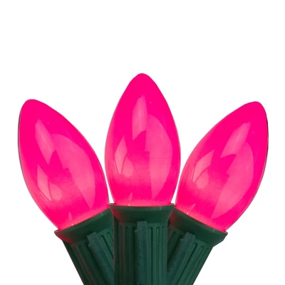 Northlight Opaque C9 Christmas String Lights - Hot Pink - 24' Green Wire - 25ct 3 Northlight Opaque C9 Christmas String Lights - Hot Pink - 24' Green Wire - 25ct