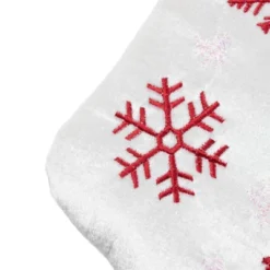Northlight 19" Red And White Velvet Embroidered Snowflake Christmas Stocking -Northlight GUEST 2afa60ab c9bd 4fea a96b c7c8f52d877c