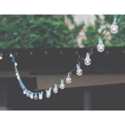 Northlight 10-Count Frosted White G50 Globe Patio Lights-, 9ft Green Wire 4 Northlight 10-Count Frosted White G50 Globe Patio Lights-, 9ft Green Wire - Image 2